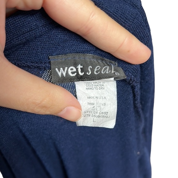 Wet Seal Long Sleeve Cardigan Sweater Blue Juniors Size L - Picture 5 of 6